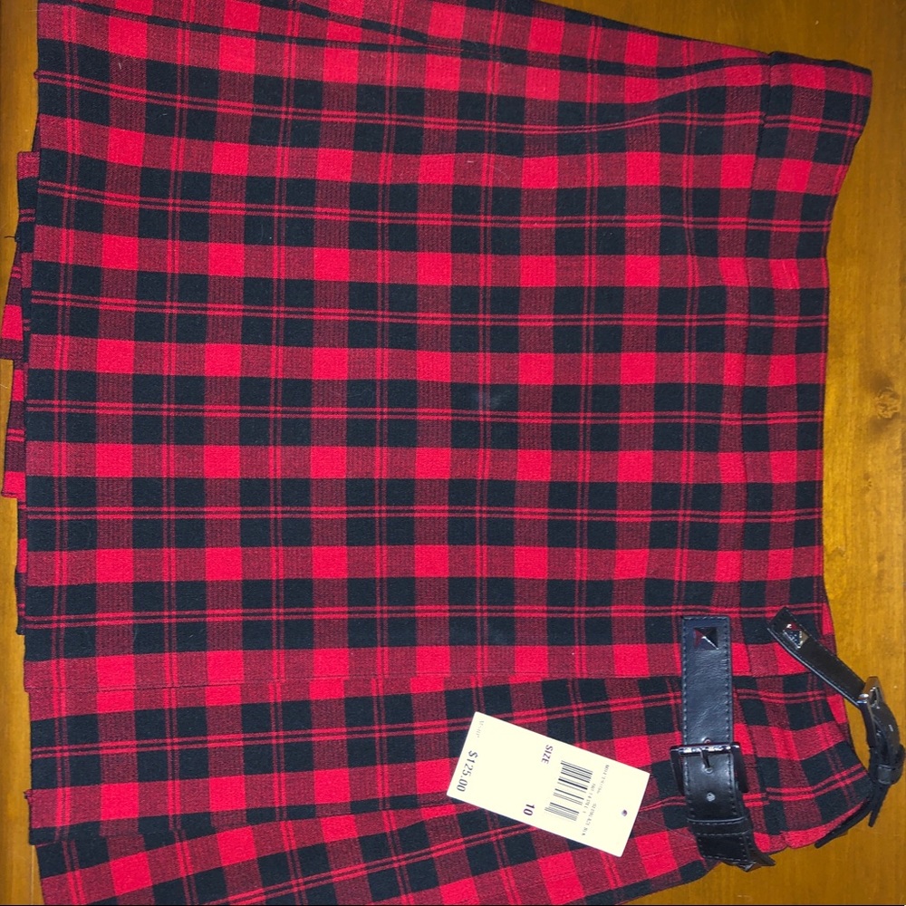 Michael Kors red/black buffalo paid kilt/skirt
